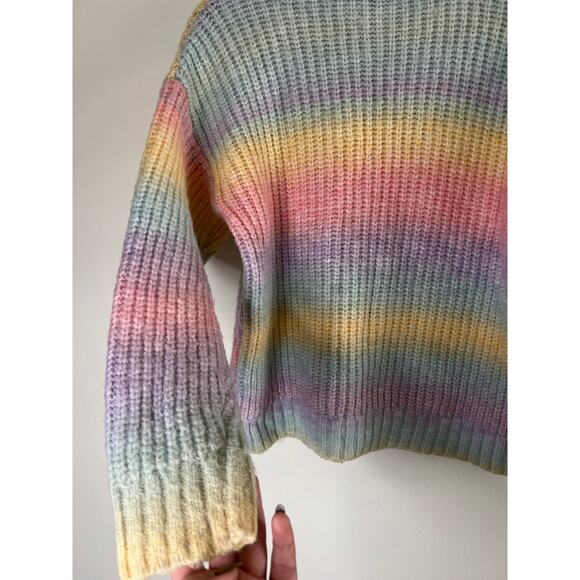 F21 Forever 21 x Hello Kitty Appliqué Pastel Rainbow Knit Crewneck Sweater - Picture 11 of 16